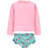 imageSimple Joys by Carters Girls 2Piece Assorted Rashguard SetsAqua Green SwanPink Mermaid