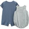 imageSimple Joys by Carters babyboys Button Rompers Pack of 2Green GinghamTapestry Blue