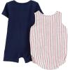 imageSimple Joys by Carters babyboys Button Rompers Pack of 2NavyRed Stripe