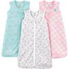 imageSimple Joys by Carters Baby Girls Cotton Sleeveless Sleepbag Wearable Blanket Pack of 3