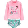 imageSimple Joys by Carters Girls 2Piece Assorted Rashguard SetsAqua Green SwanPink Mermaid