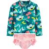 imageSimple Joys by Carters Girls 2Piece Assorted Rashguard SetsGreen FloralPink Stripe