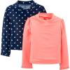 imageSimple Joys by Carters Girls Baby and Toddler 2Pack RashguardsCoral PinkNavy
