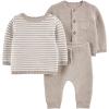 imageSimple Joys by Carters unisexbaby 3piece Sweater SetGrey Heather Stripe