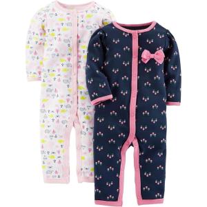 imageSimple Joys by Carters Baby Girls 2Pack Cotton Footless Sleep and Play