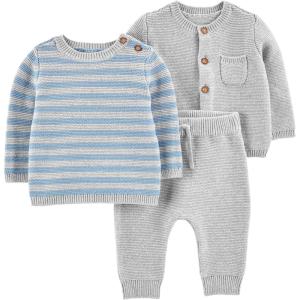 imageSimple Joys by Carters unisexbaby 3piece Sweater SetLight Grey Heather