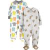 imageSimple Joys by Carters Baby 2Pack Neutral Fleece Footed Sleep and PlayGrey MonkeyWhite Owl