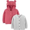 imageSimple Joys by Carters Baby 2Pack Neutral Knit Cardigan SweatersGreyRed