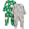 Green Santa/Grey Heather Reindeer