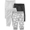 imageSimple Joys by Carters unisexbaby 4pack Fleece PantsGreyAnimal