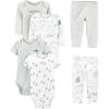 imageSimple Joys by Carters unisexbaby 6piece Bodysuits Short and Long Sleeve and Pants SetGrey HeatherWhite Animal PrintAvocadosStripeText Print