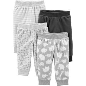 imageSimple Joys by Carters unisexbaby 4pack Fleece PantsGreyAnimal