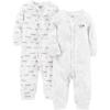 imageSimple Joys by Carters Baby 2Pack Cotton Footless Sleep and PlayWhite LambClouds