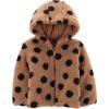 imageSimple Joys by Carters Baby Girls Hooded Sherpa JacketBlack Brown Polka Dot