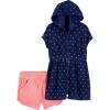 imageSimple Joys by Carters Girls Hooded Coverup and ShortsNavy DotsPink