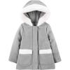 imageSimple Joys by Carters Girls Hooded Felt Jacket with Faux Fur Trim