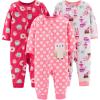 imageSimple Joys by Carters Toddlers and Baby Girls LooseFit Fleece Footless Pajamas Pack of 3