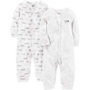 imageSimple Joys by Carters Baby 2Pack Cotton Footless Sleep and PlayWhite LambClouds