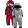 imageSimple Joys by Carters babyboys 2pack Fleece Hooded Jumpsuits