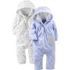 imageSimple Joys by Carters girls 2pack Fleece Hooded Jumpsuits