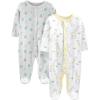 imageSimple Joys by Carters Baby Neutral 2Pack Cotton Footed Sleep and PlayGrey OwlWhite Giraffe
