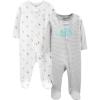 imageSimple Joys by Carters Baby Neutral 2Pack Cotton Footed Sleep and PlayGrey TurtleWhite Llama
