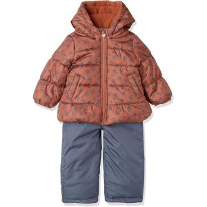 imageSimple Joys by Carters babygirls Waterresistant Snowsuit Set  Hooded Winter JacketBrown Animal Print