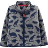 imageSimple Joys by Carters Unisex Toddlers FullZip Fleece JacketGrey Navy Dinosaur