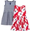 imageSimple Joys by Carters Baby Girls ShortSleeve and Sleeveless Dress Sets Pack of 2Navy StripeRed Poppy Print