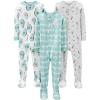 imageSimple Joys by Carters Toddlers and Baby Boys SnugFit Footed Cotton Pajamas Pack of 3AvocadosNight Sky PrintTie Dye