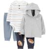 imageSimple Joys by Carters Baby Boys 4Piece Bodysuit Top and Pant SetGray Hoodie Football
