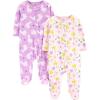 imageSimple Joys by Carters Baby Girls Cotton and Fleece Footed Sleep and Play Pack of 2Purple LlamaWhite Floral