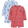 imageSimple Joys by Carters BabyBoys 2Pack 1Piece Zip RashguardsBlueRed