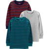 Grey Heather/Navy Stripe/Teal Green