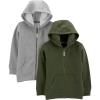 imageSimple Joys by Carters babyboys 2pack Full Zip HoodiesOliveGrey