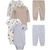 imageSimple Joys by Carters babygirls 6piece Bodysuits Short and Long Sleeve and Pants SetBlue Veggie