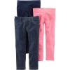 imageSimple Joys by Carters girls 3pack LeggingsNavyPinkDenim Infant