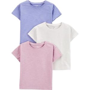 imageSimple Joys by Carters Girls ShortSleeve Shirts and Tops Pack of 3LilacRoseWhite