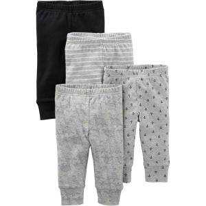 imageSimple Joys by Carters Unisex Baby 4Pack Neutral PantBlack BananasGreyWhite