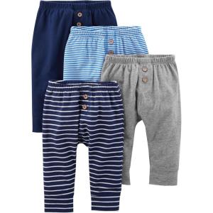 imageSimple Joys by Carters Unisex Baby 4Pack Neutral PantBlueGrey HeatherNavyStripe