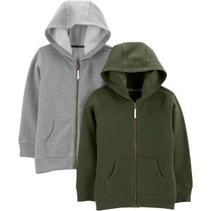 imageSimple Joys by Carters babyboys 2pack Full Zip HoodiesOliveGrey