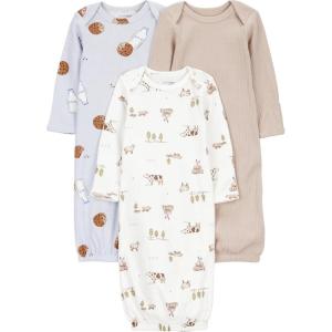 imageSimple Joys by Carters unisexbaby 3pack Neutral Cotton Sleeper GownMilk and Cookie