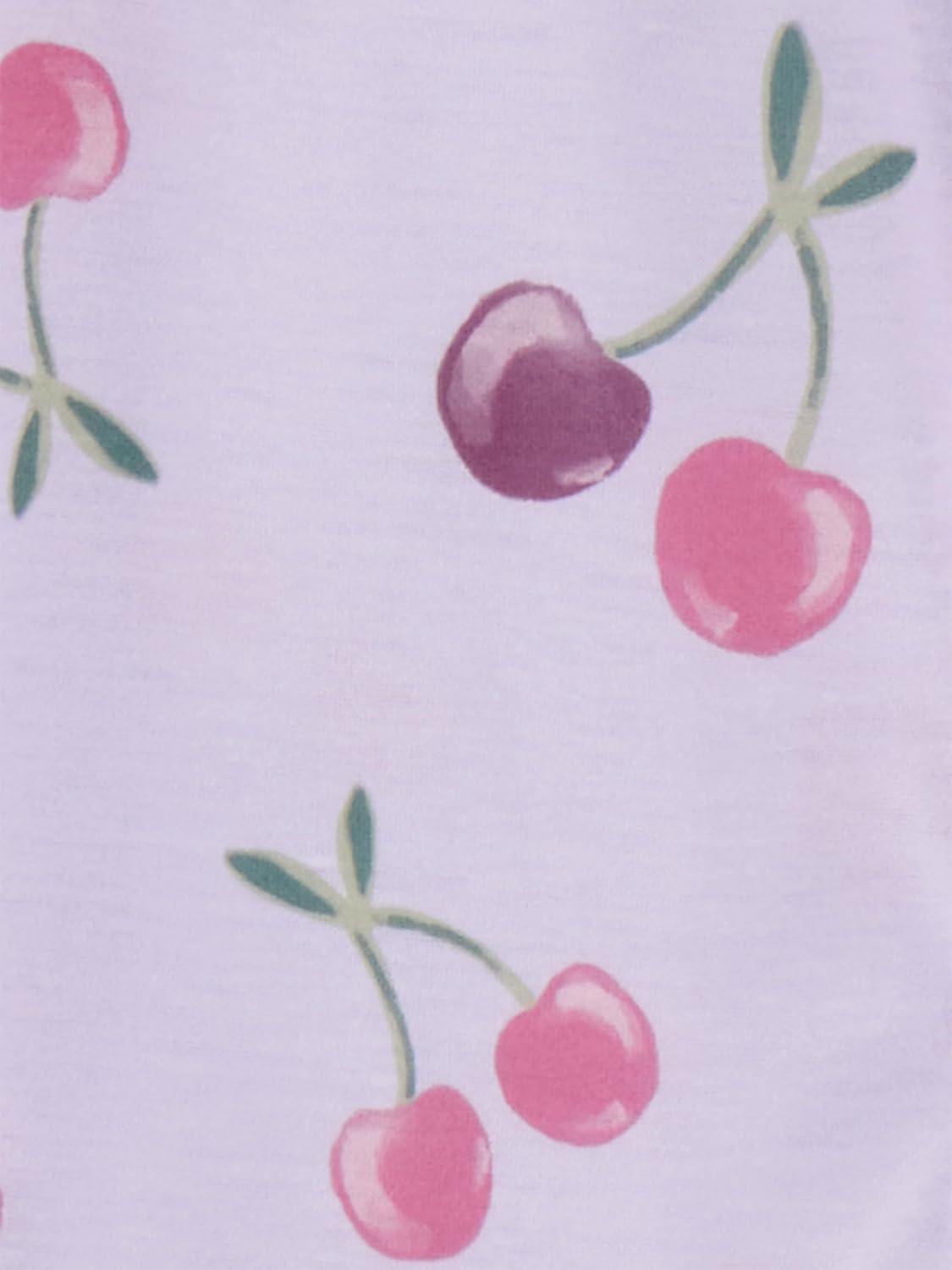imageSimple Joys by Carters Baby and Toddler Girls 3 Pack Loose Fit Polyester Jersey Footed PajamasFloral Cherry