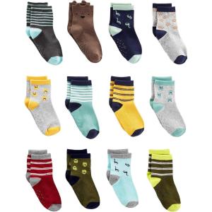 imageSimple Joys by Carters babyboys 12pack SocksMulticolorDinosaurMonsterStripe