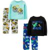 imageSimple Joys by Carters boys 4piece Pajama SetAqua Blue TrucksBlack DinosuarCobalt BlueGrey Construction